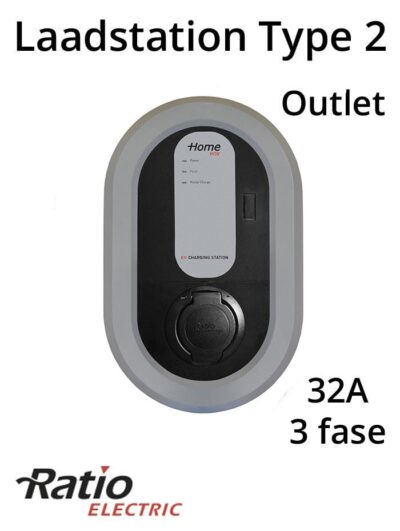 EV Home Box Laadstation type 2 Outlet 3 fase 32A