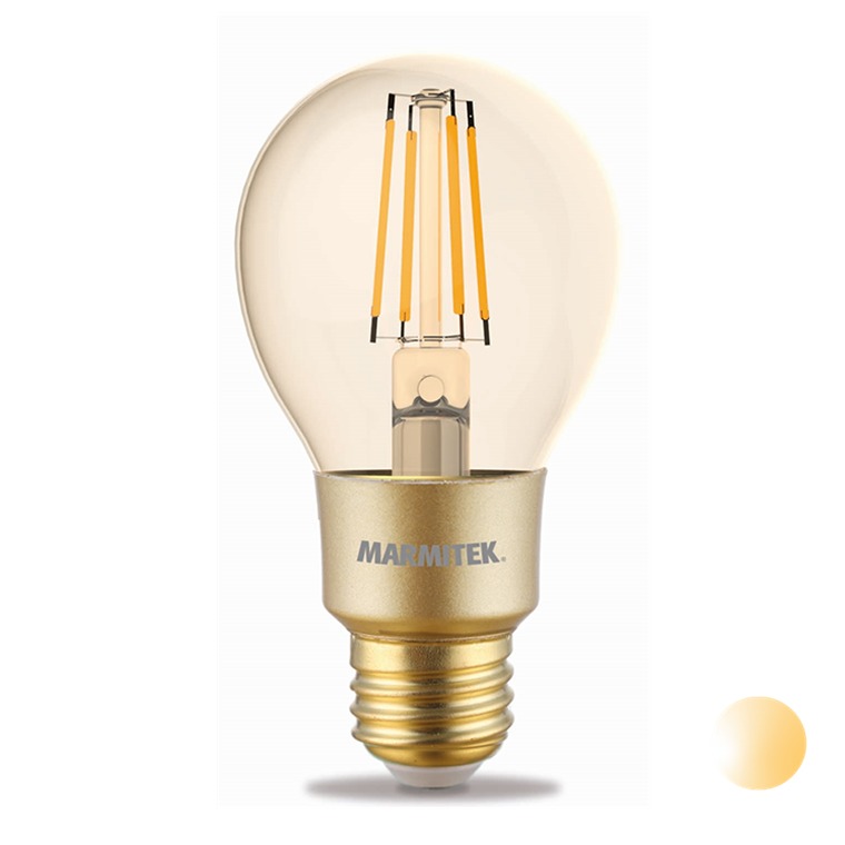 Marmitek GLOW MI – Smart Wi-Fi LED filament bulb M – E27 | 650 lumen | 6 W = 40 W Smartverlichting Transparant