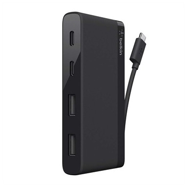 Belkin USB-C 4-Port Mini Hub USB Hub Zwart